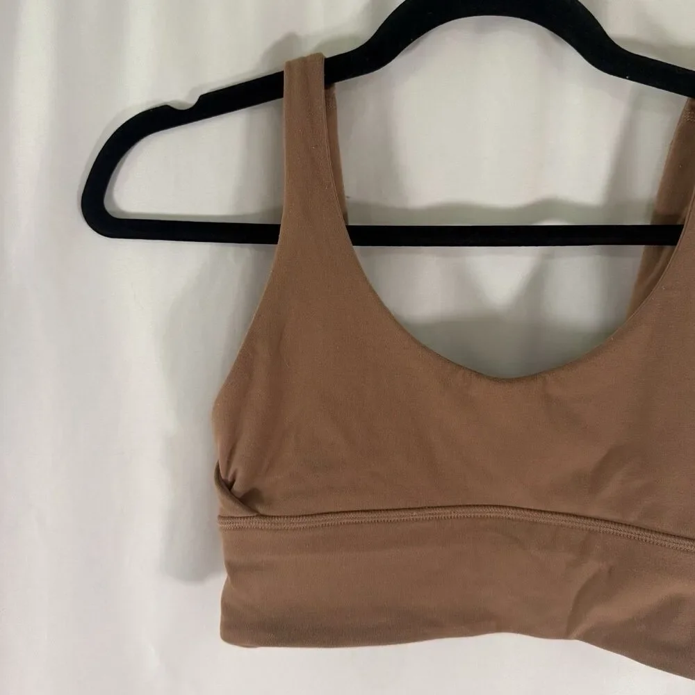Lululemon Align Sports Bra Women's 4 Brown Scoop Back Round Neck Pullover